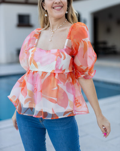 Floral Print Baby doll top